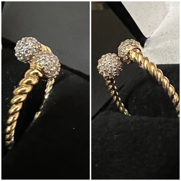 👑✅PRICE FIRM✅Genuine Dual Ball Cluster Diamond 14kt Gold Ring - Picture 4 of 16